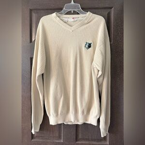 Minnesota Timberwolves Cutter & Buck Cream V-Neck Sweater